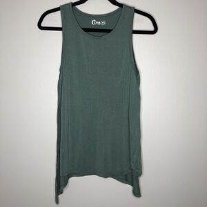 Zyia Active Women's XS Green Side Slit‎ Activewear Workout Tank Top